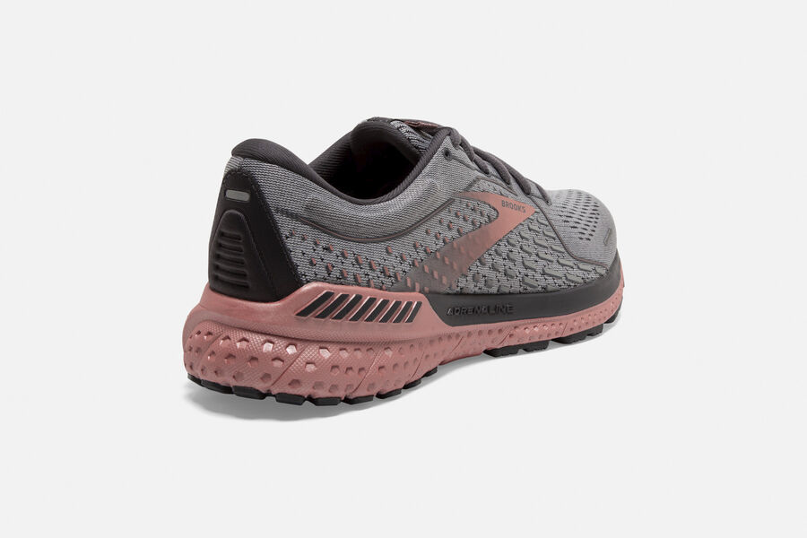 Brooks Adrenaline Gts 21 Road Löparskor Dam - Mörkgrå/Rosa - 5273-NSTJY